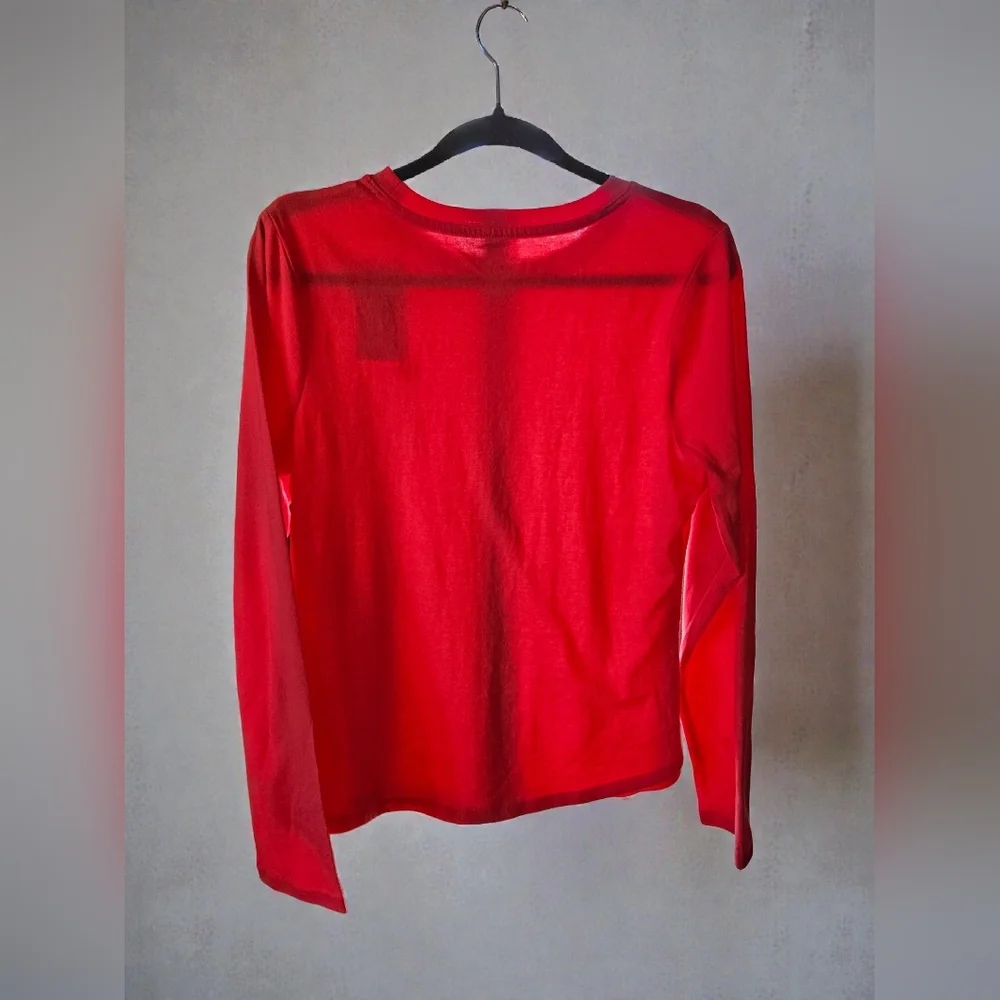 A New Day NWT Red Long Sleeve Crewneck Top Heart Graphic M - Picture 3 of 6